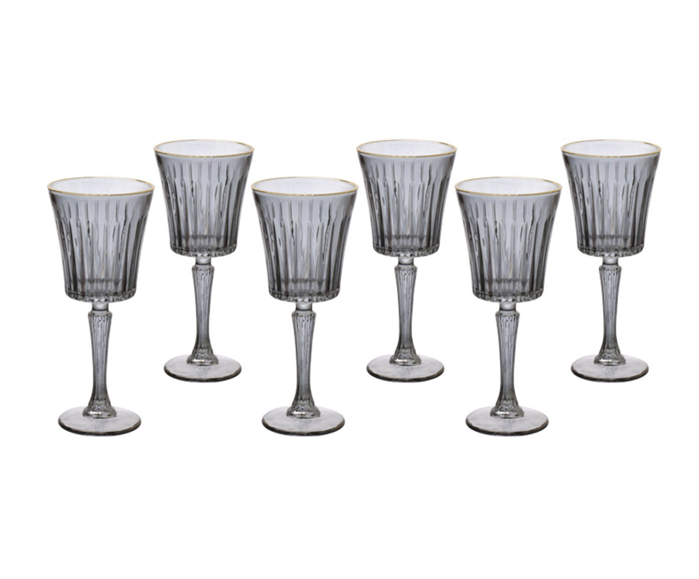 Jogo de Ta&ccedil;as para Vinho Egeu Cinza Filetada - image 1