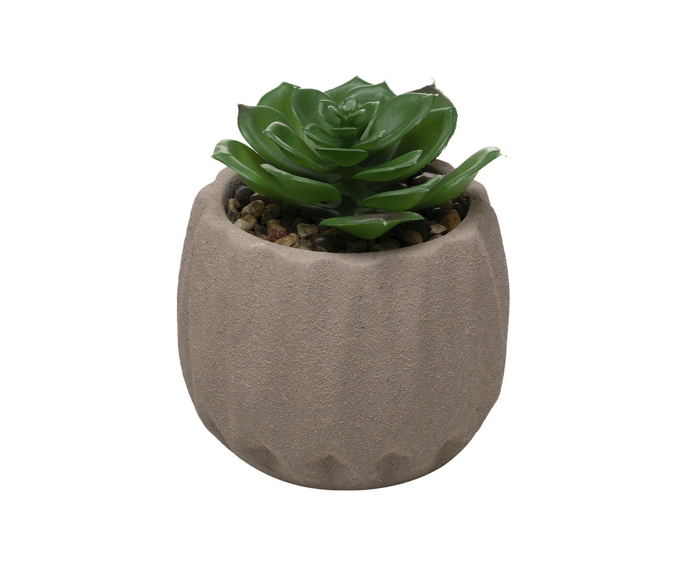 Cachepot com Suculenta Artificial Geometry Marrom Cimento image number 0
