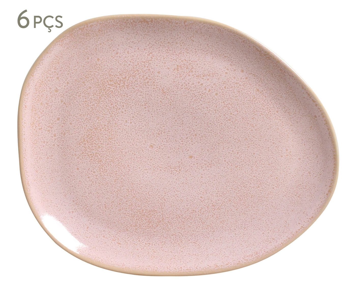 Jogo de Pratos Raso Org&acirc;nico Litchi Rosa - image 0