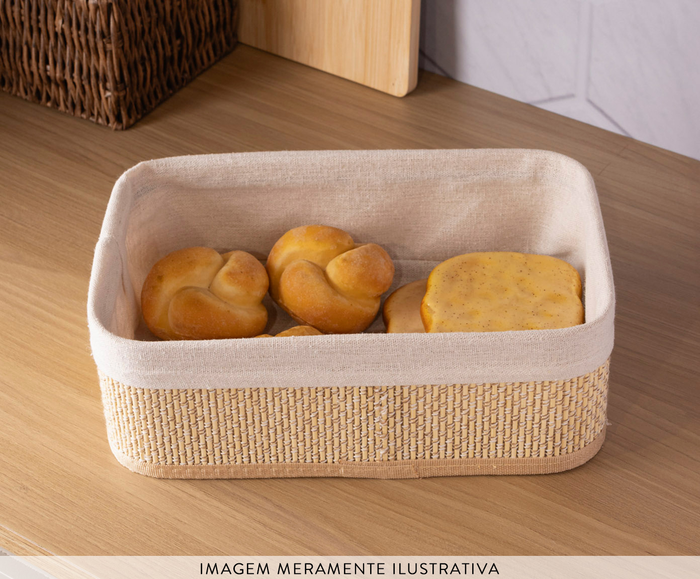 Jogo de Cestas Retangular com Forro Cozy image number 6