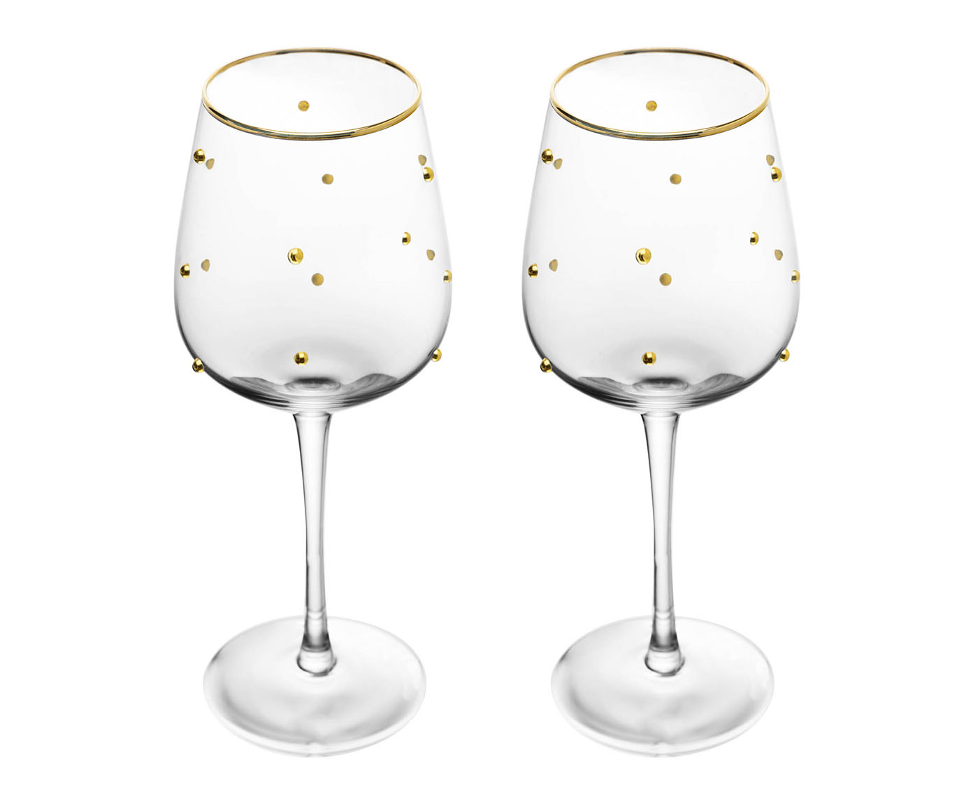 Jogo de Ta&ccedil;as para Vinho com Fio de Dourado Balls image number 1