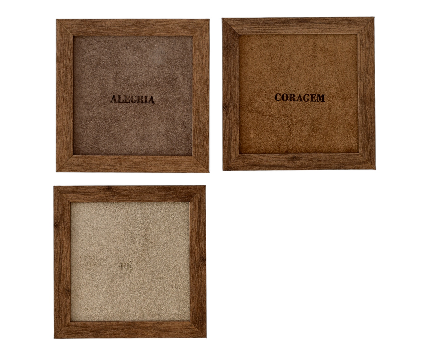 Jogo de Quadros Trio "Alegria, F&eacute; e Coragem" - image 1