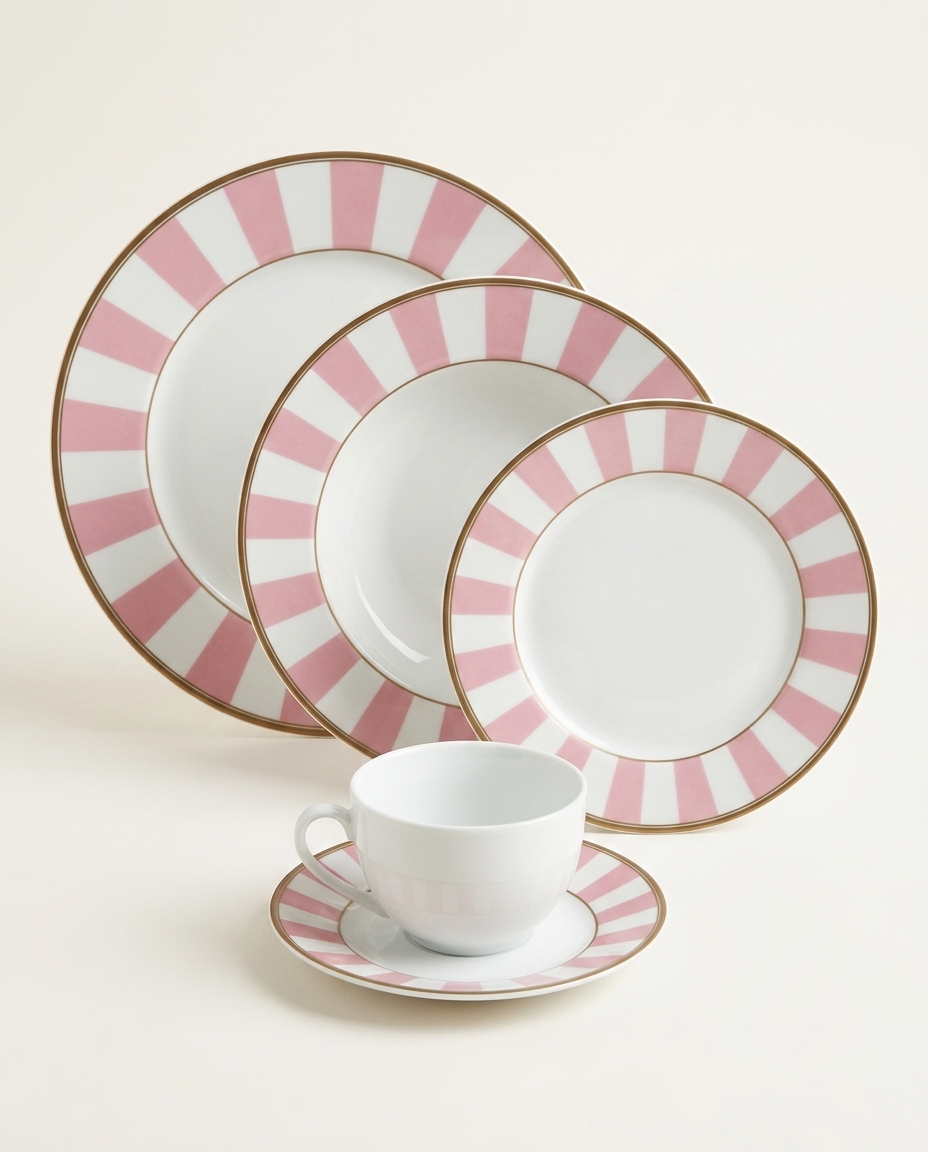 Jogo de Jantar Uneida Stripe Rosa - image 1