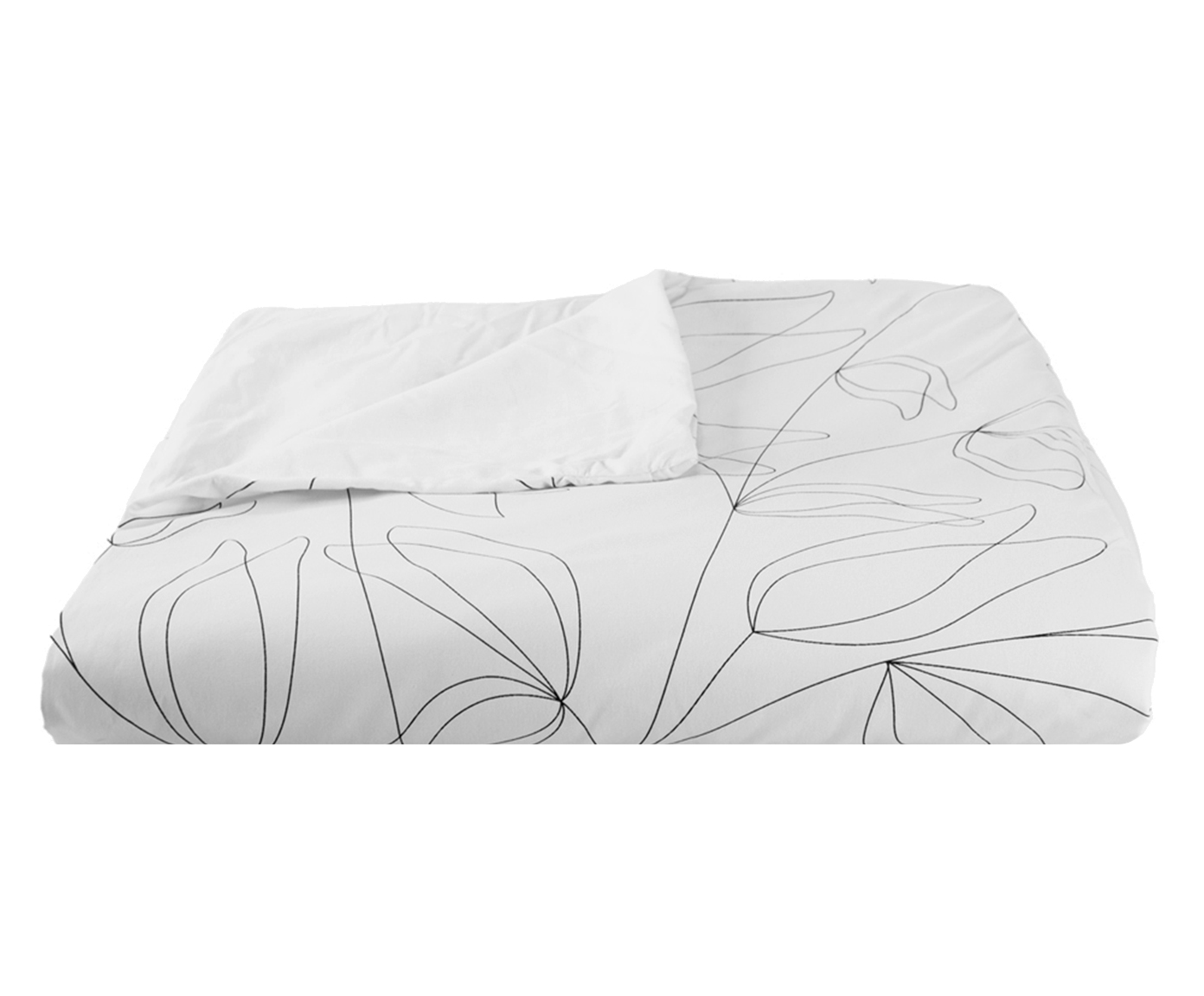 Capa Duvet para Edredom Tous Les Jours Floral P&B - image 1