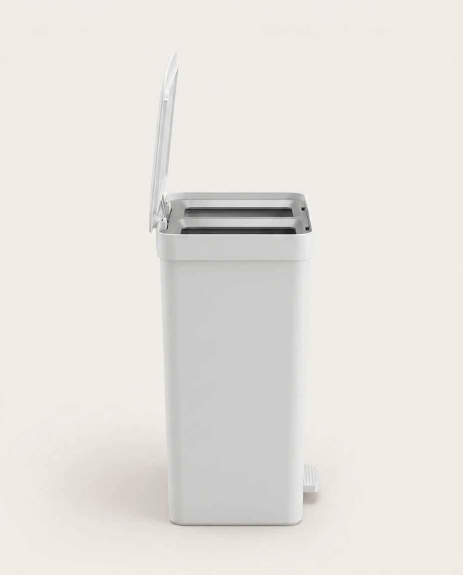 Lixeira de Pedal Trium I Dupla Branco - image 1