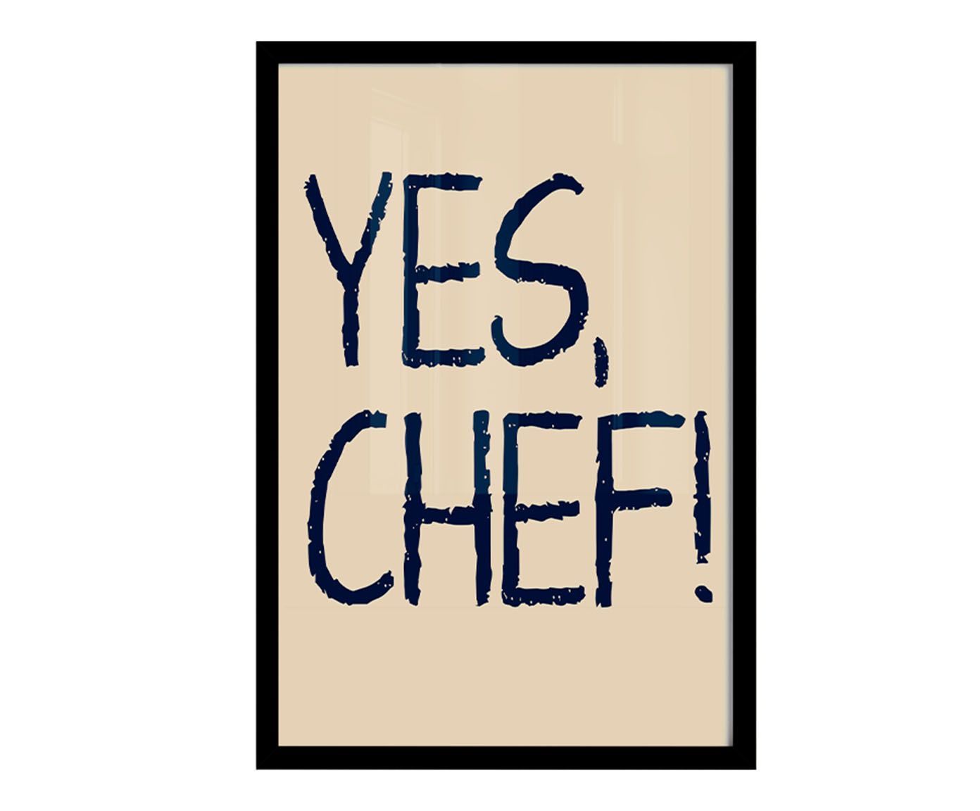 Quadro Yes Chef com Moldura Preta - image 1