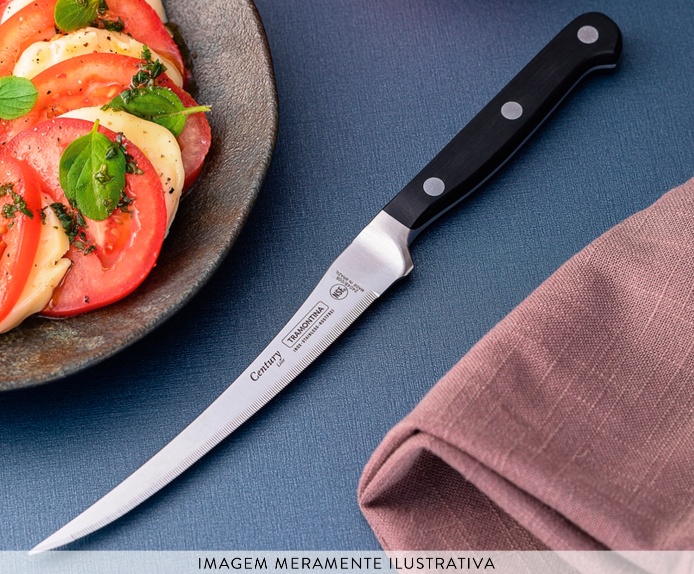 Faca para Tomate em Inox Agile 5" - Preta image number 1