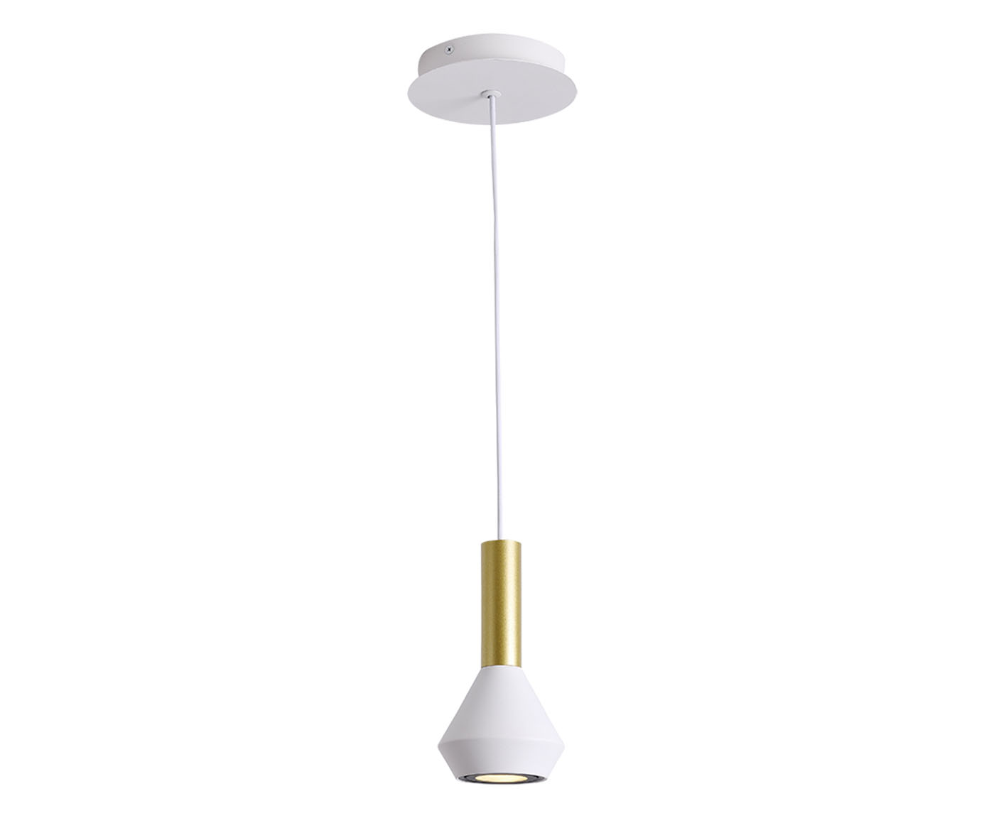 Pendente Pituco Branco e Dourado Bivolt image number 0