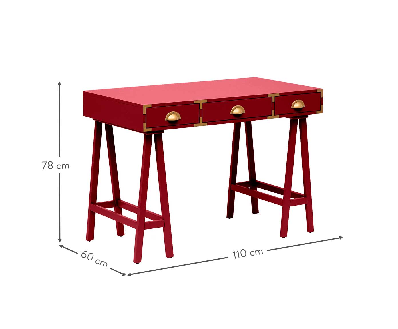 Escrivaninha Cavalete Firebrick - Vermelho image number 12