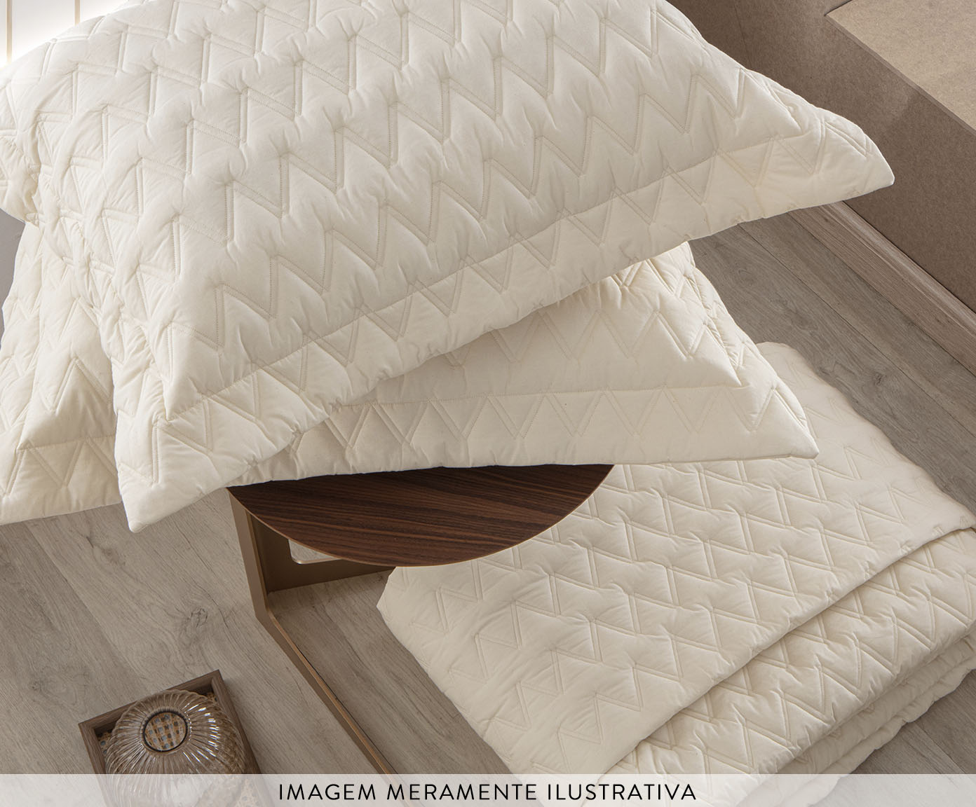 Jogo de Cobre-Leito Chevron Natural 200 Fios image number 2