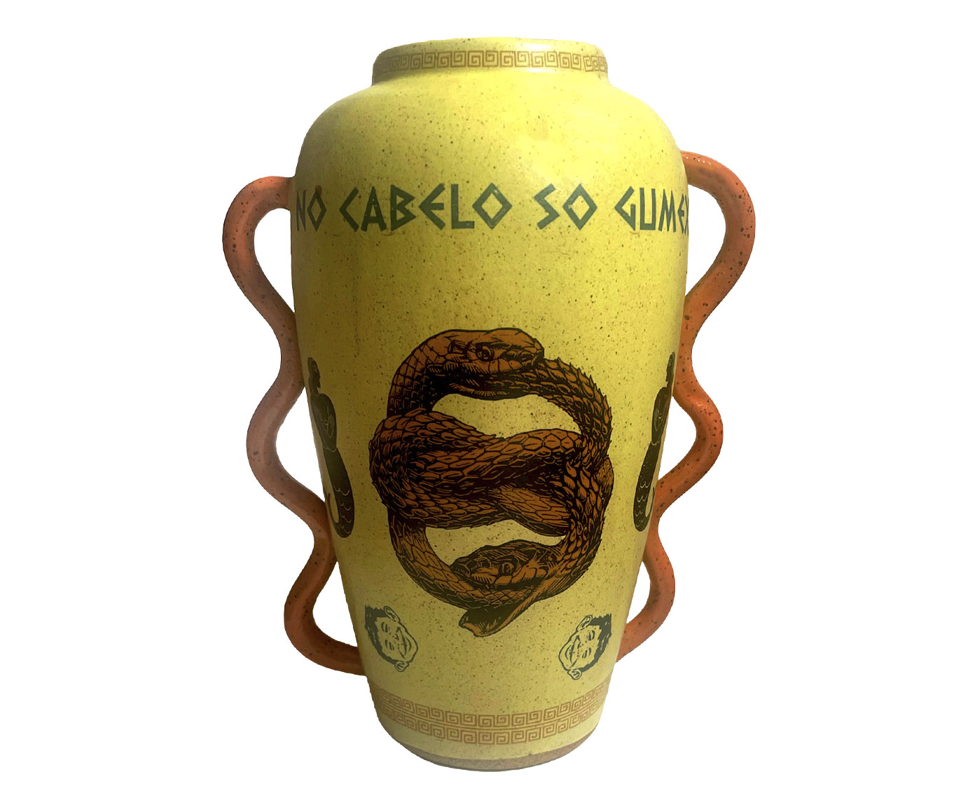Vaso &Acirc;nfora Medusa Cer&acirc;mica Amarelo image number 1