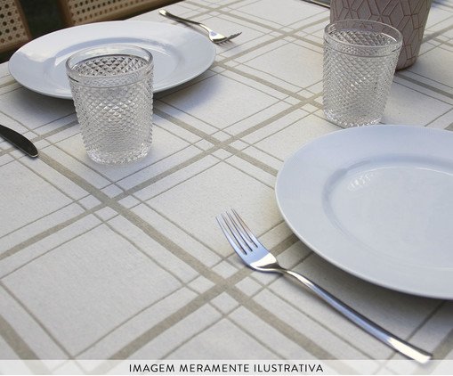 Toalha de Mesa Off White e Cinza image number 1