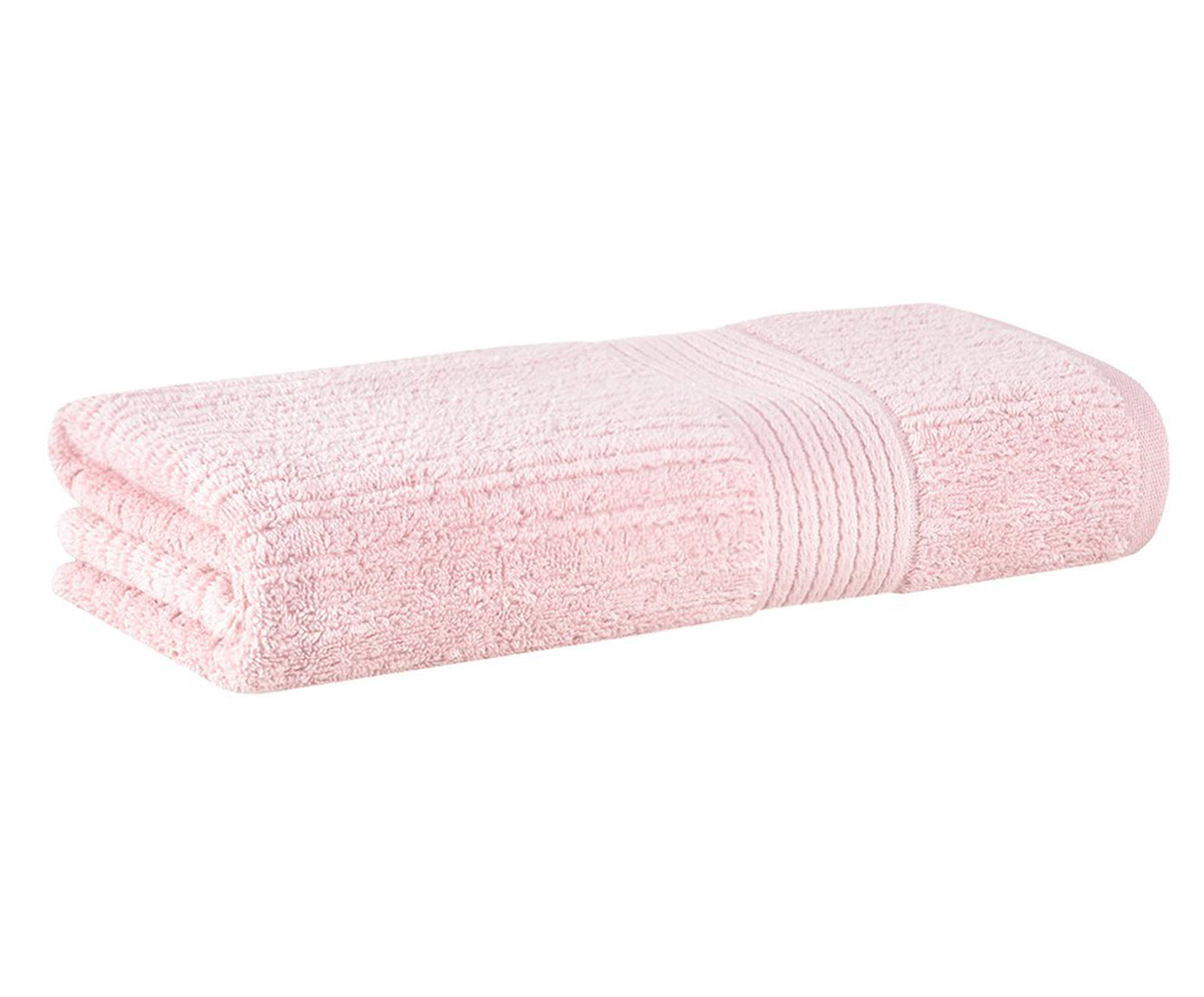 Jogo de Toalhas Fio Penteado Canelado Banho Rosa Claro - image 1
