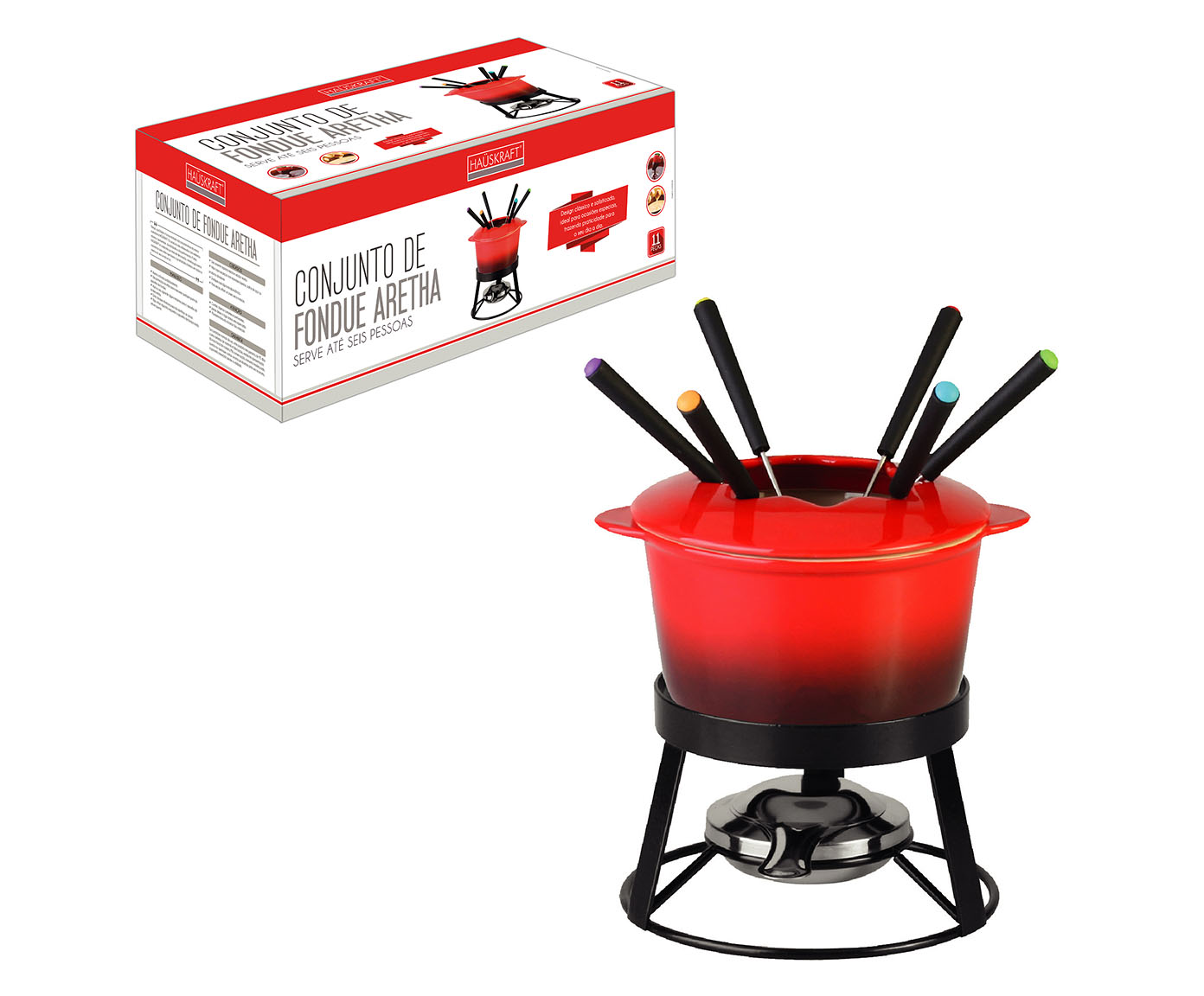 Jogo Fondue Aretha Vermelho image number 1