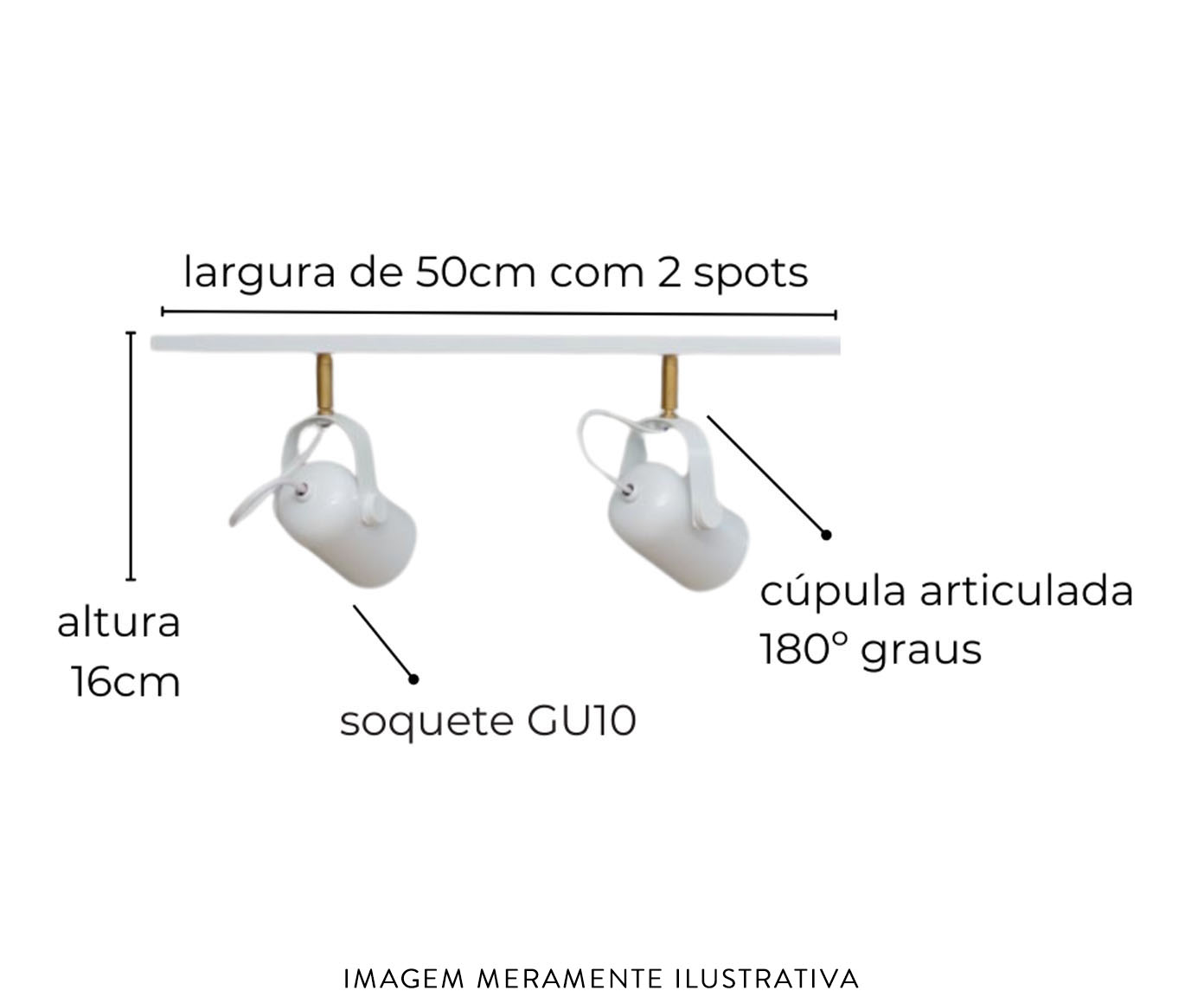 Trilho de Teto Becker com 2 Spots Preto image number 3