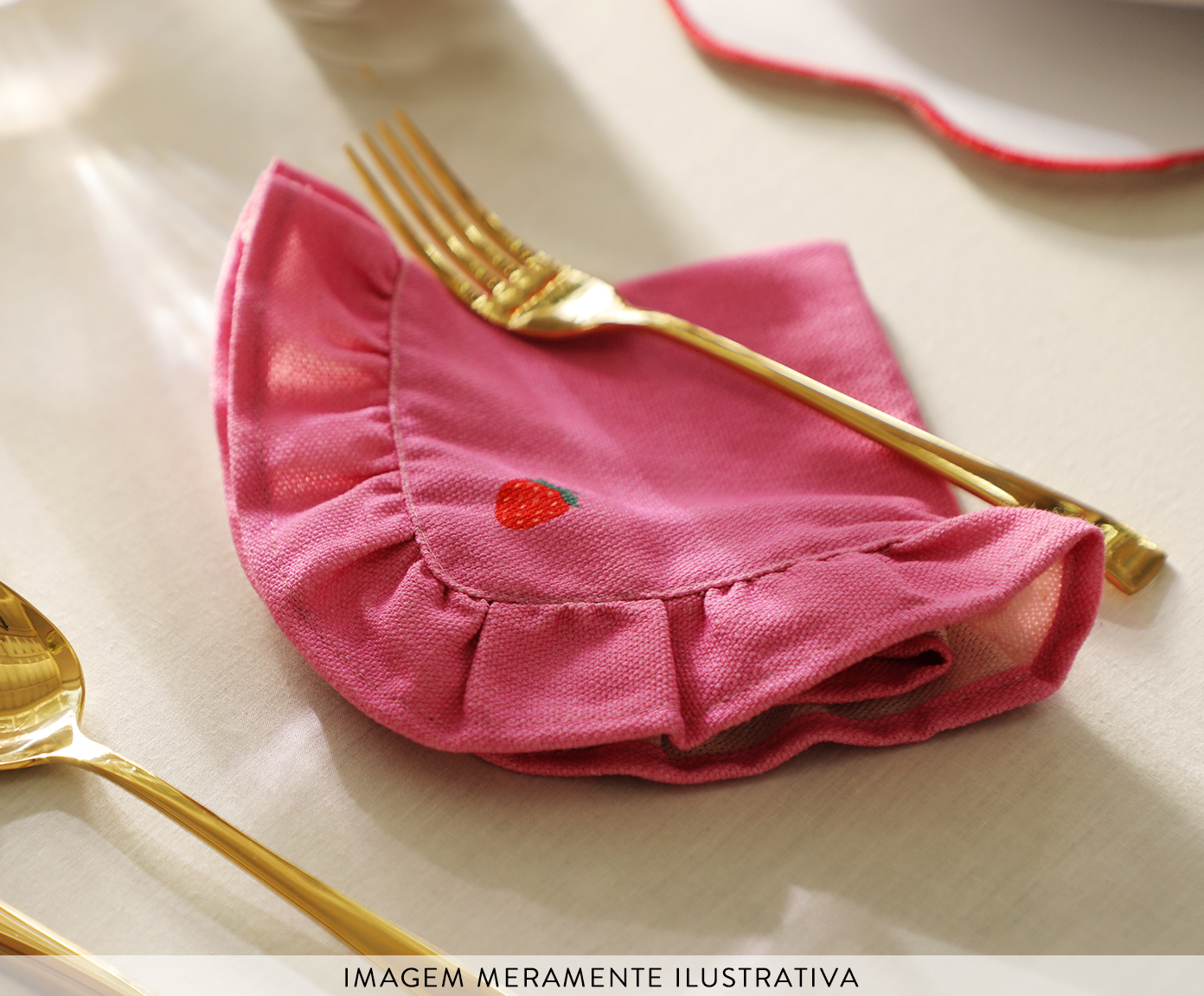 Guardanapo Babados Fragola Rosa image number 1