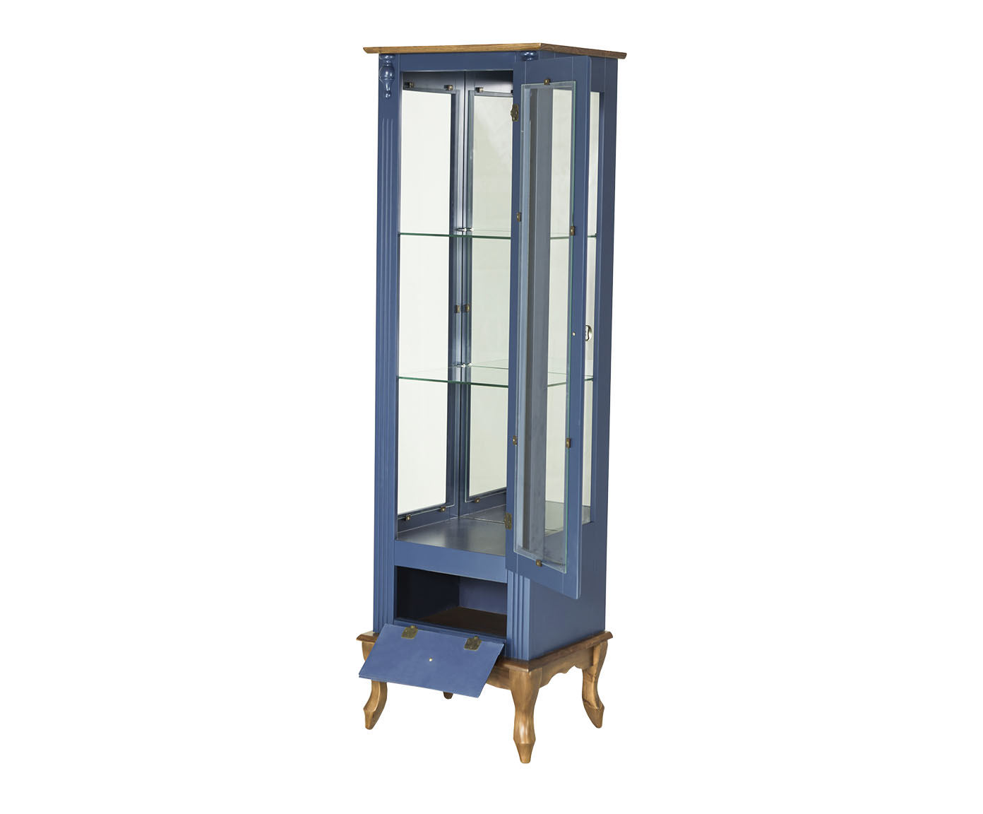 Vitrine Luiz Xv Tomaselli Azul Bic e Imbuia Glaser - image 1