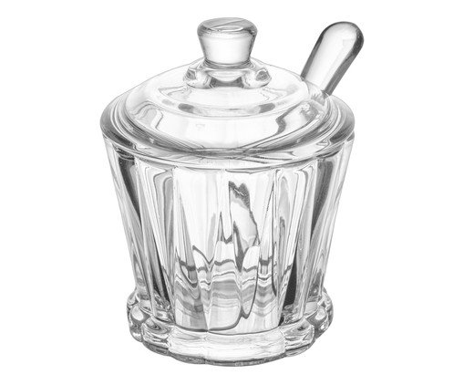 A&ccedil;ucareiro em Cristal com Colher Radial Transparente - image 1