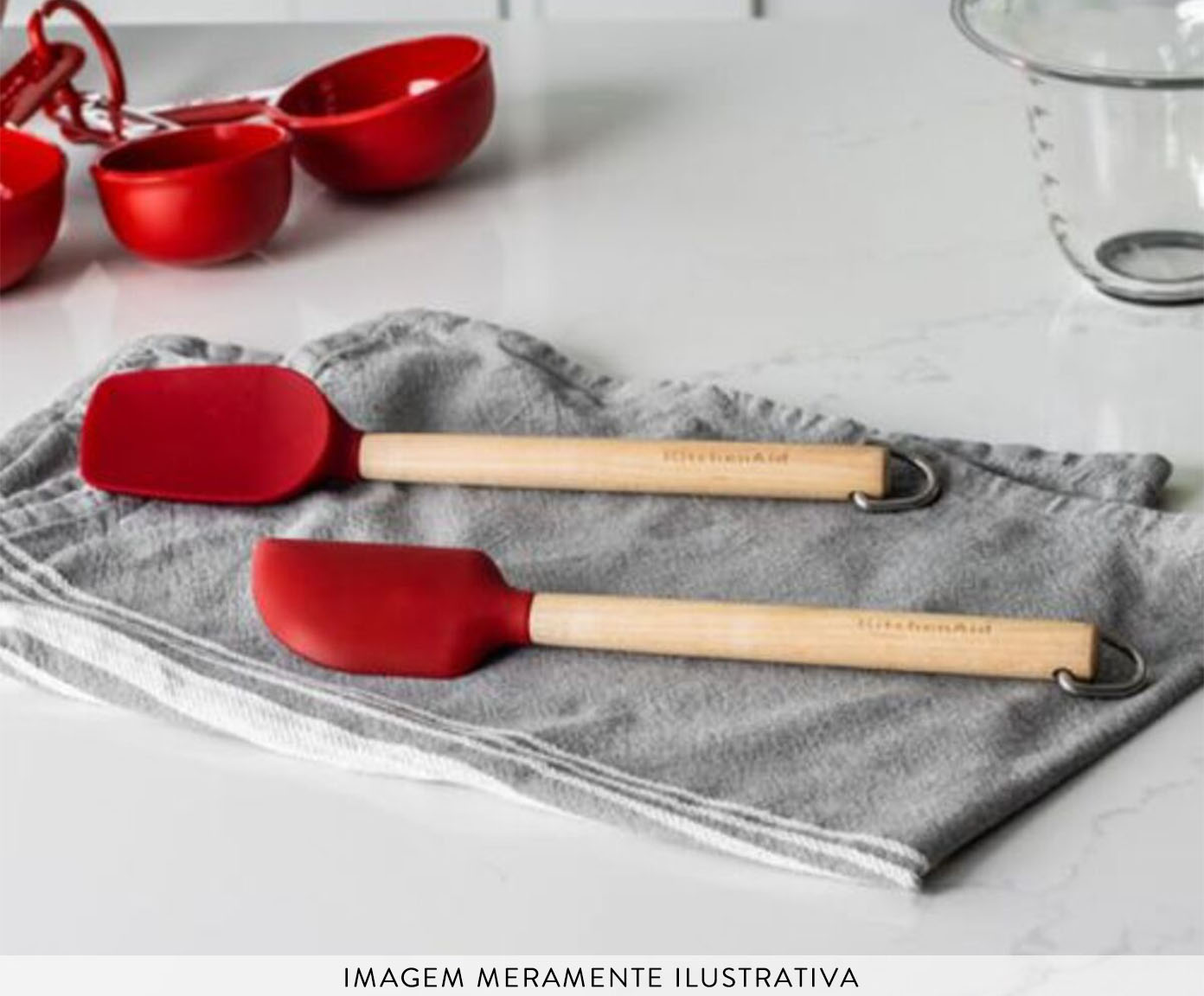 Jogo de Esp&aacute;tulas em Silicone Kitchenaid Vermelho image number 5