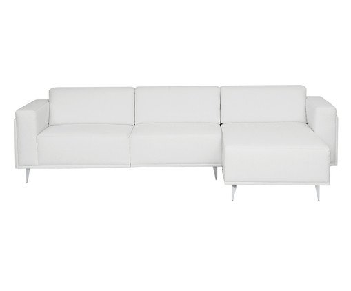 Sof&aacute; Modular com Chaise em Linh&atilde;o Ant&ocirc;nio Cotton Cru image number 0