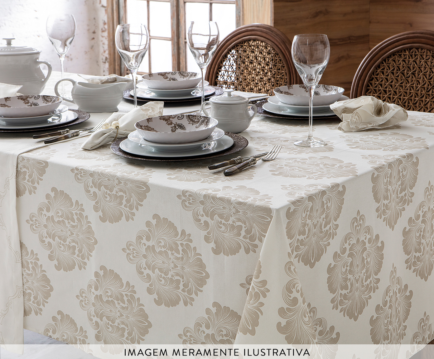 Toalha de Mesa Panam&aacute; Damask Medalh&atilde;o image number 4