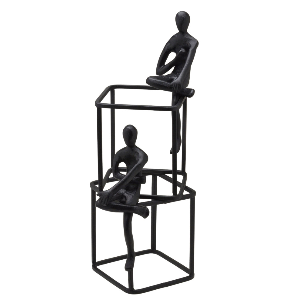 Escultura Cubos Com Homem Preto image number 0