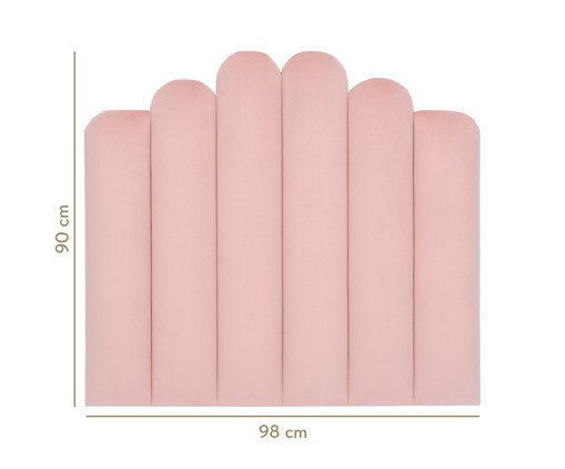 Cabeceira Painel em Veludo Royal Gomos - Rosa image number 6
