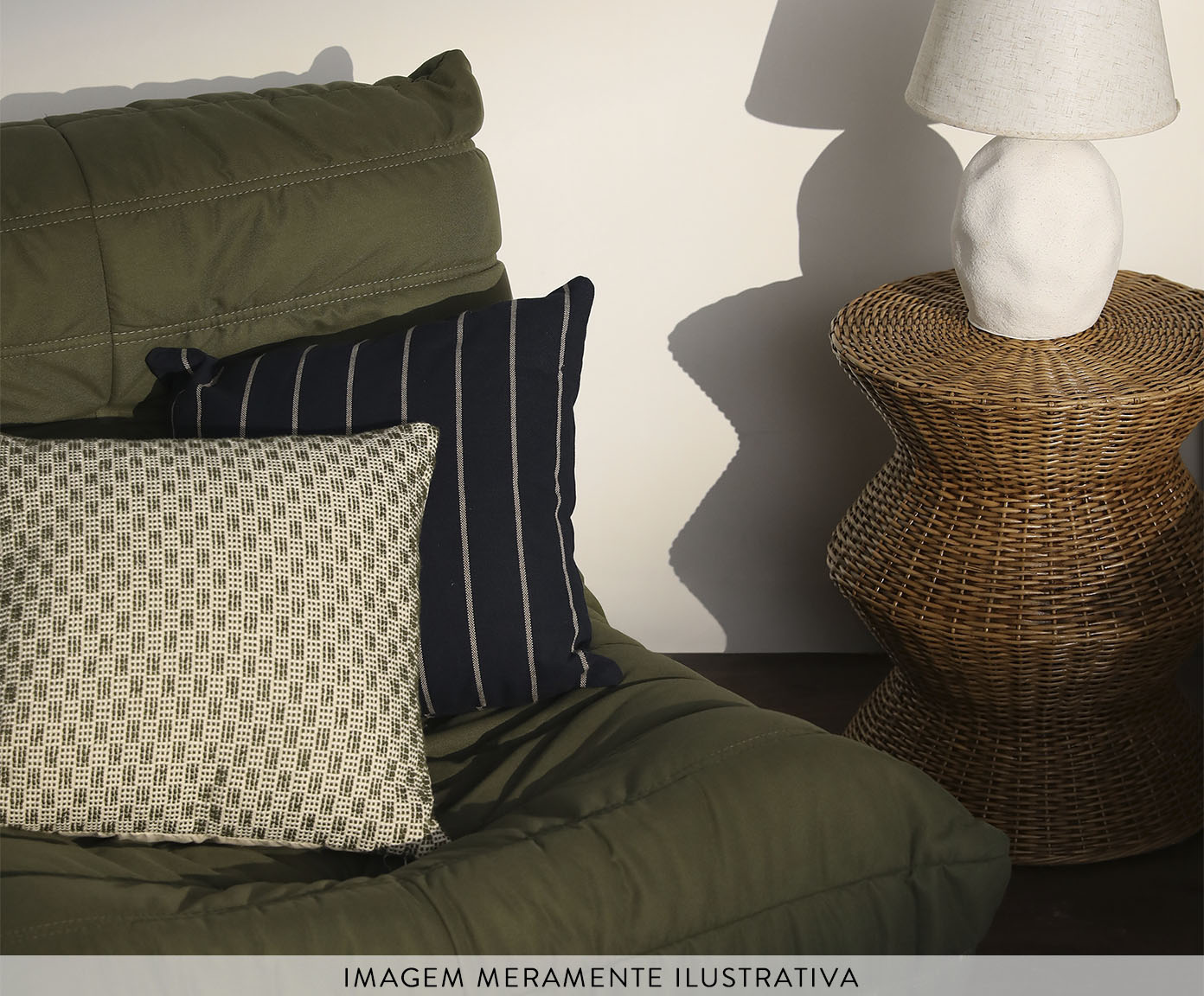 Capa de Almofada Jacquard Nouveau Listras Azul Marinho image number 5