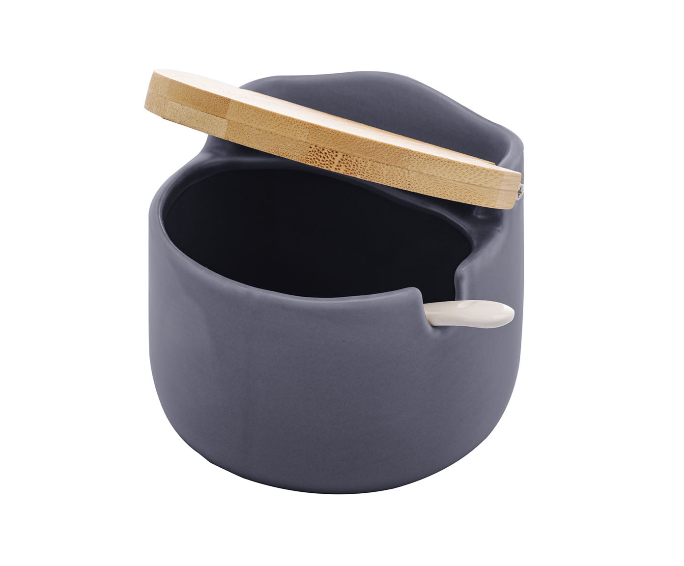 Saleiro com Tampa e Colher de Bambu Azul l image number 1