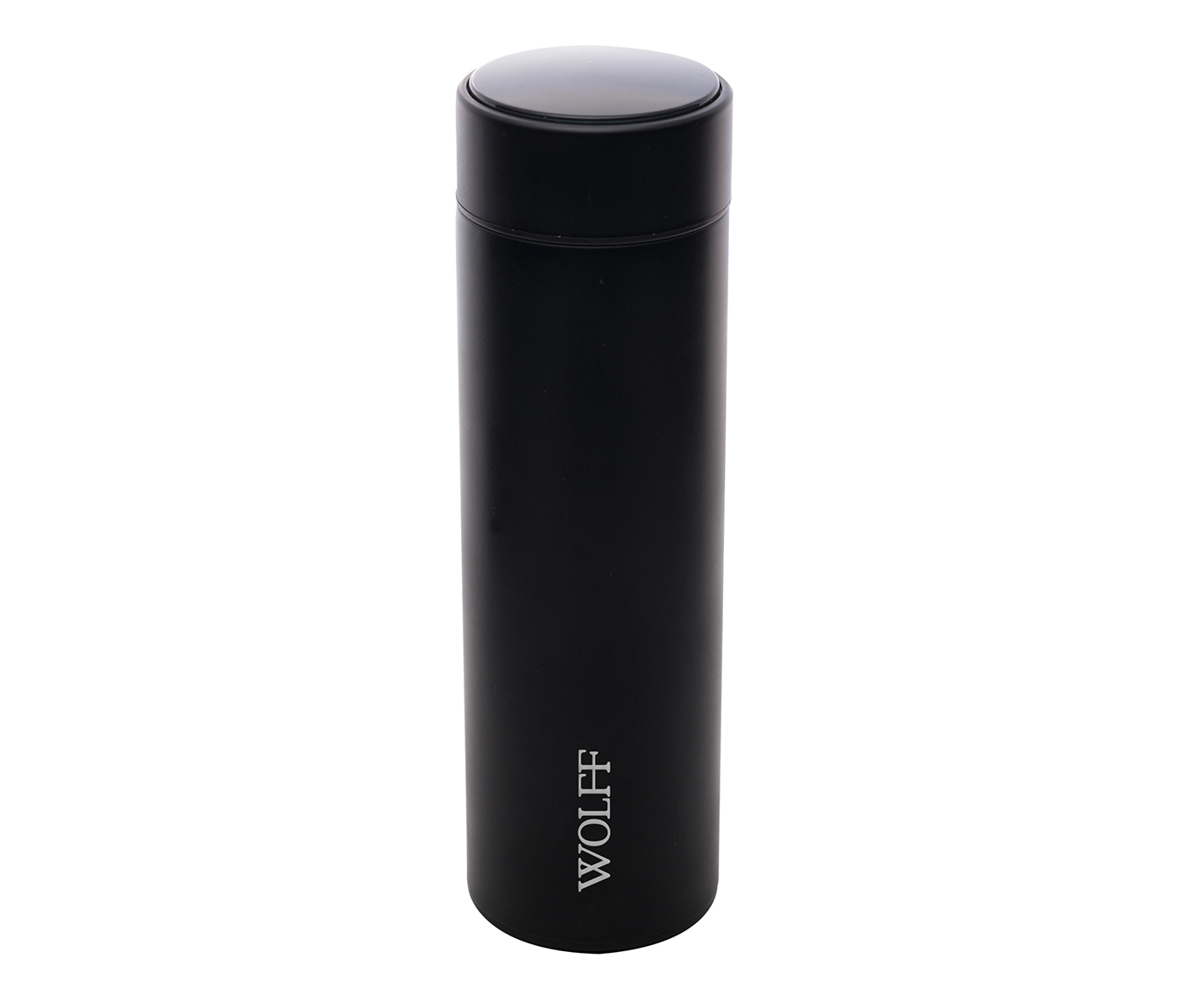 Garrafa T&eacute;rmica em Inox com Visor de Temperatura Wolff Preta image number 0