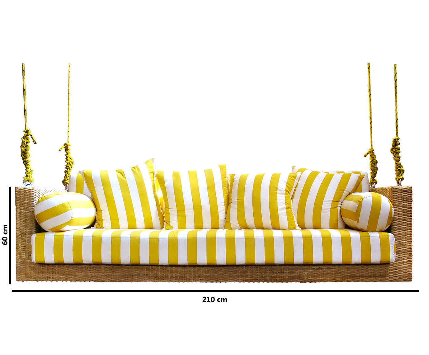 Sof&aacute; de Balan&ccedil;o de Fibra Sint&eacute;tica Maragogi - Branco e Amarelo image number 2