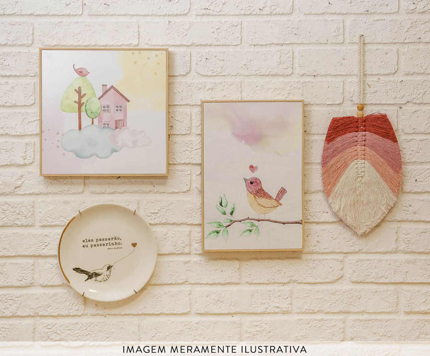 Quadro Casinha Vermelho e Bege image number 1