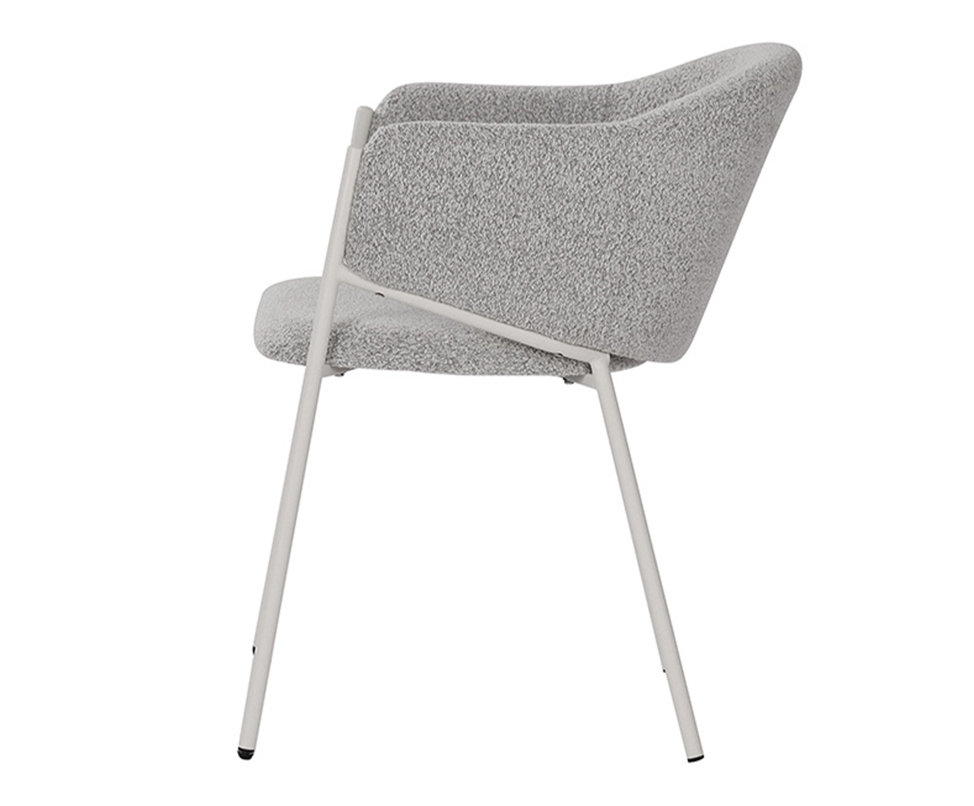 Cadeira Elie Boucle Cinza Base Off White image number 3