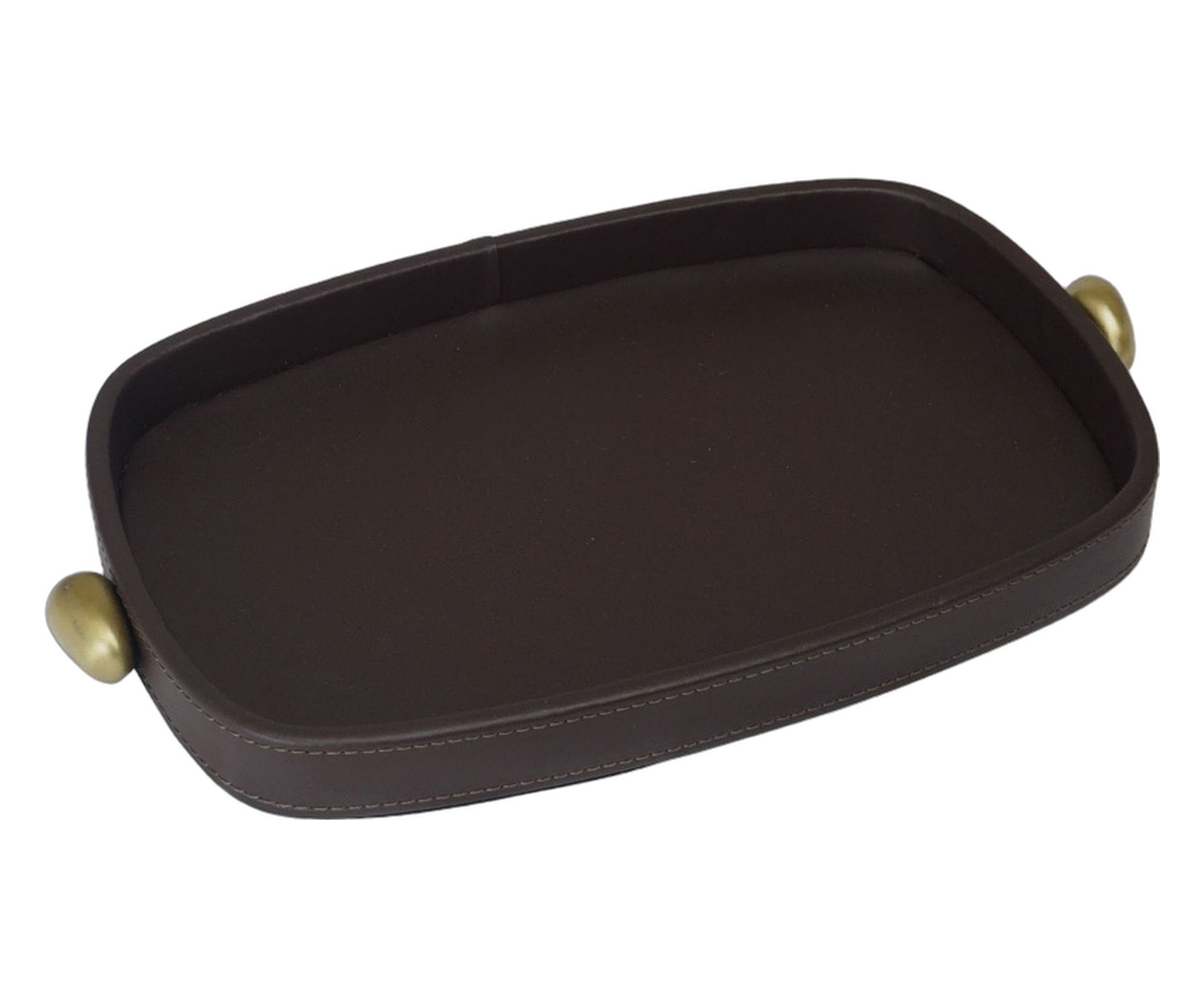 Bandeja Decorativa Sorelle Dourado e Marrom image number 1