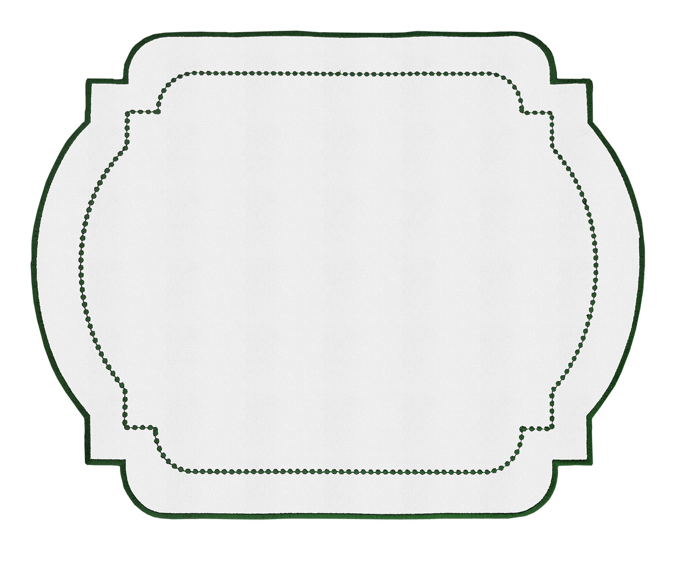 Lugar Americano em Nylon com Bordado Leaf - Branco - image 0