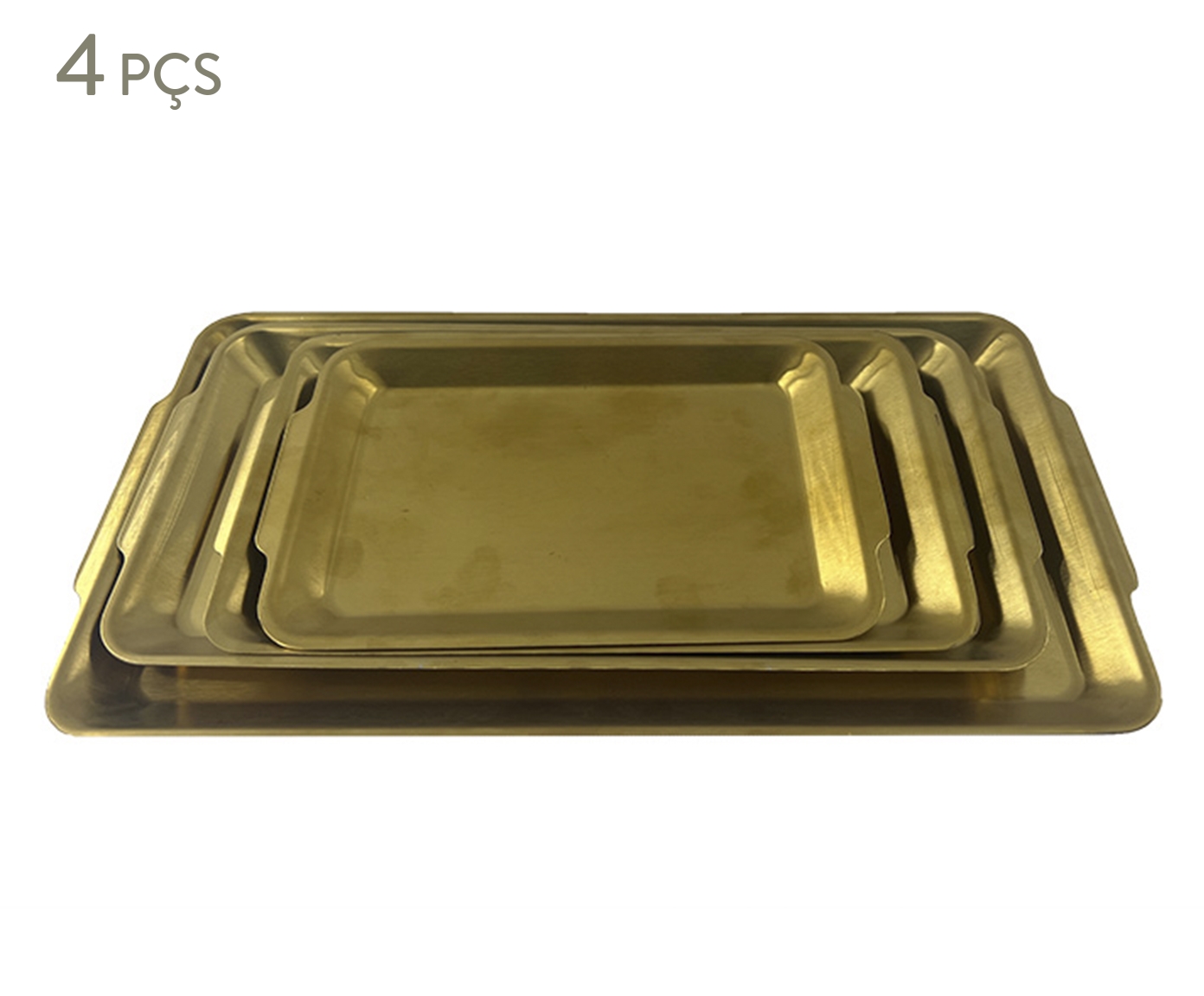 Jogo de Bandejas Decorativas Brillant Dourado image number 0