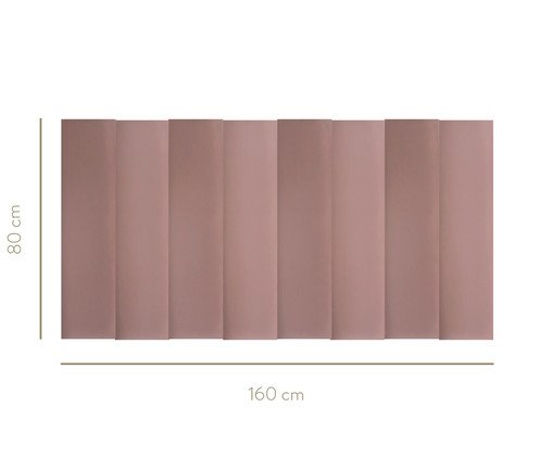 Cabeceira Modular em Veludo Duni Linear - Rosa image number 1