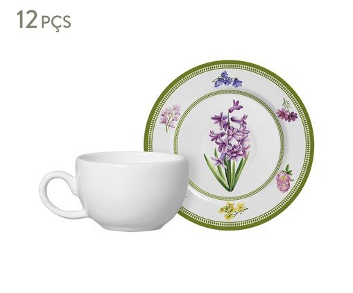 Jogo de X&iacute;cara de Caf&eacute; Branca com Pires Versailles image number 0