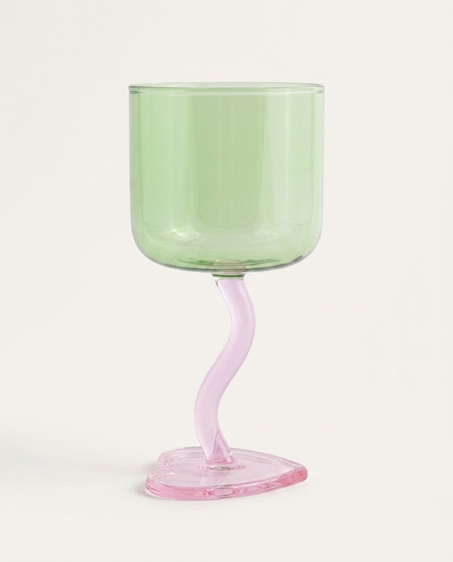Ta&ccedil;a Heart Verde com Base Rosa - 230ml - image 1