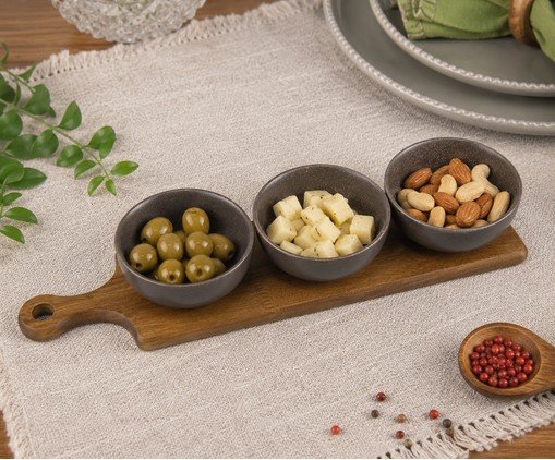 Jogo de Petisqueiras com Bandeja Essence Preto image number 2