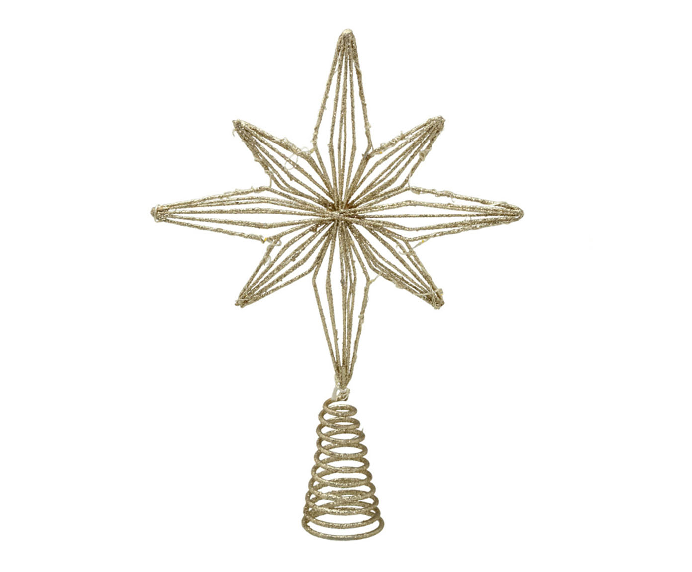 Estrela Ponteira em Metal com Led - Dourada image number 0