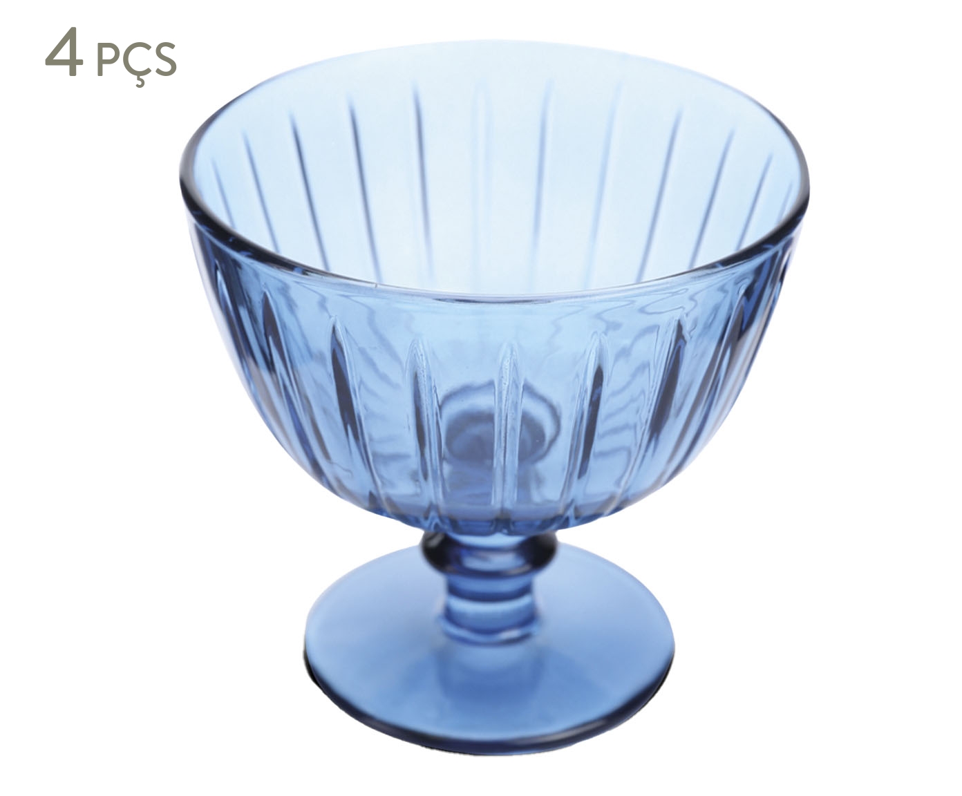 Jogo de Ta&ccedil;as para Sobremesa Lines Azul - 270ml - image 0