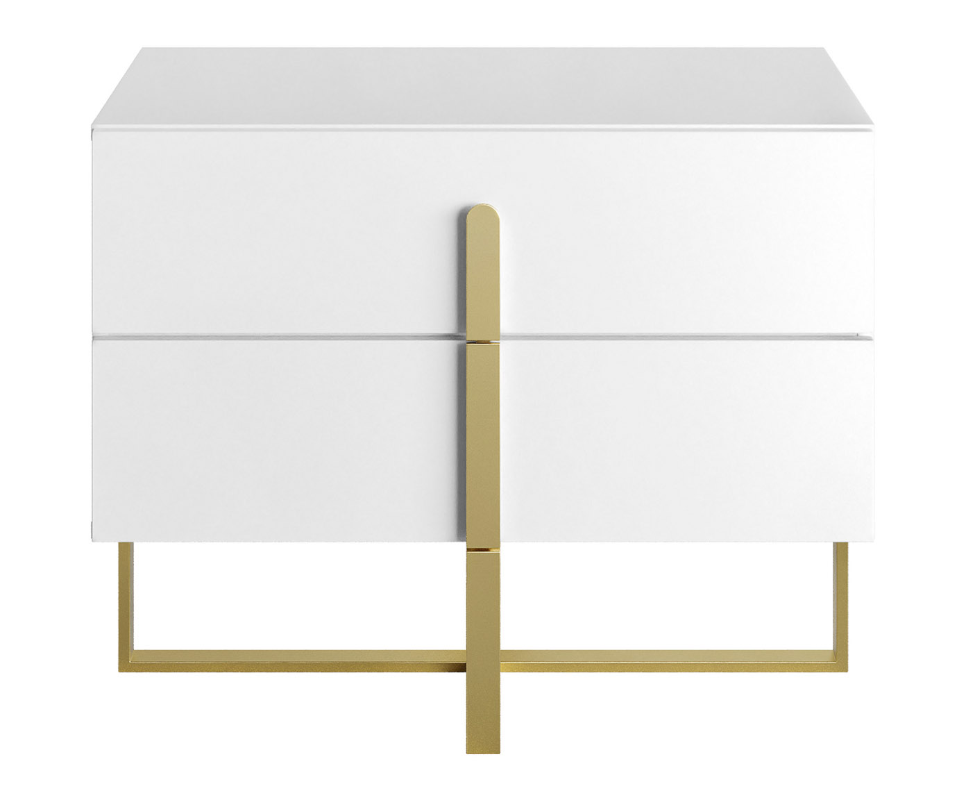 Mesa de Cabeceira Auri Branco e Dourado - image 0