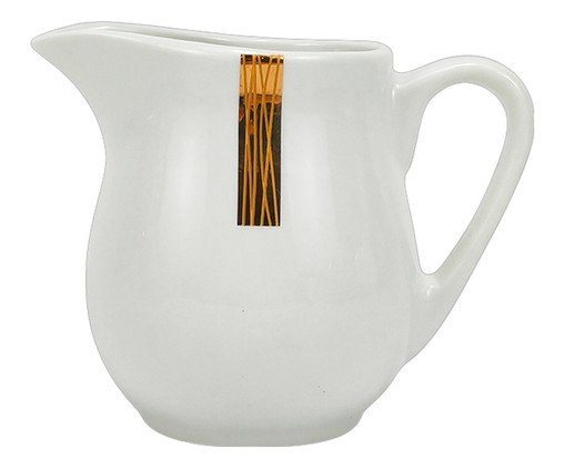 Leiteira em Porcelana Lumie Branco e Dourado - image 0