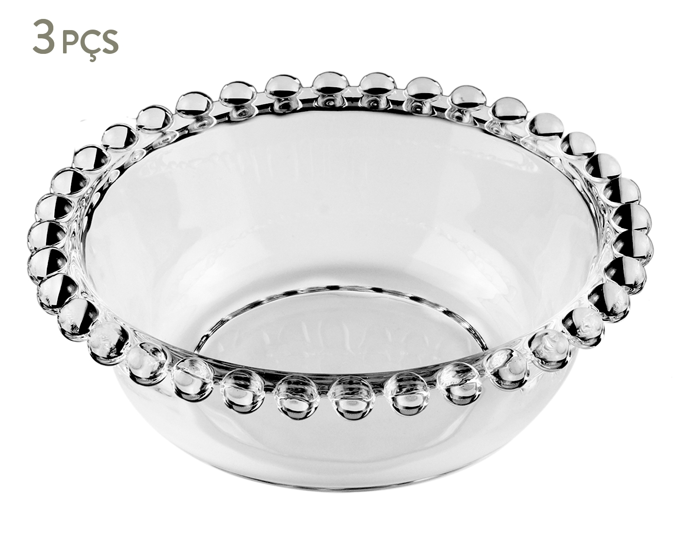 Jogo de Bowls em Cristal Pearl - Transparente image number 0