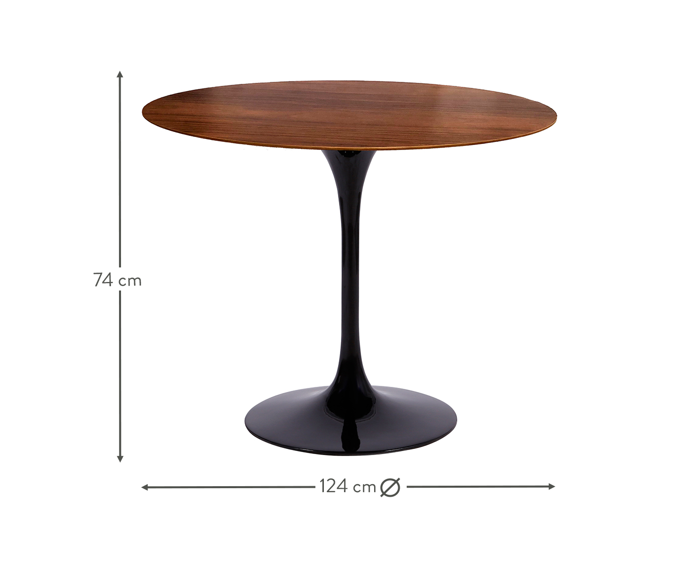 Mesa Saarinen Redonda Imbuia Base Preta image number 2
