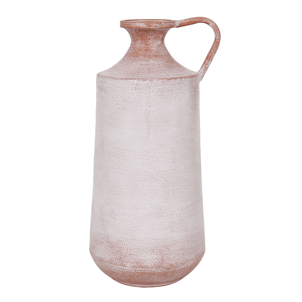 Vaso em Metal Branco Mesclado com Marrom - image 0