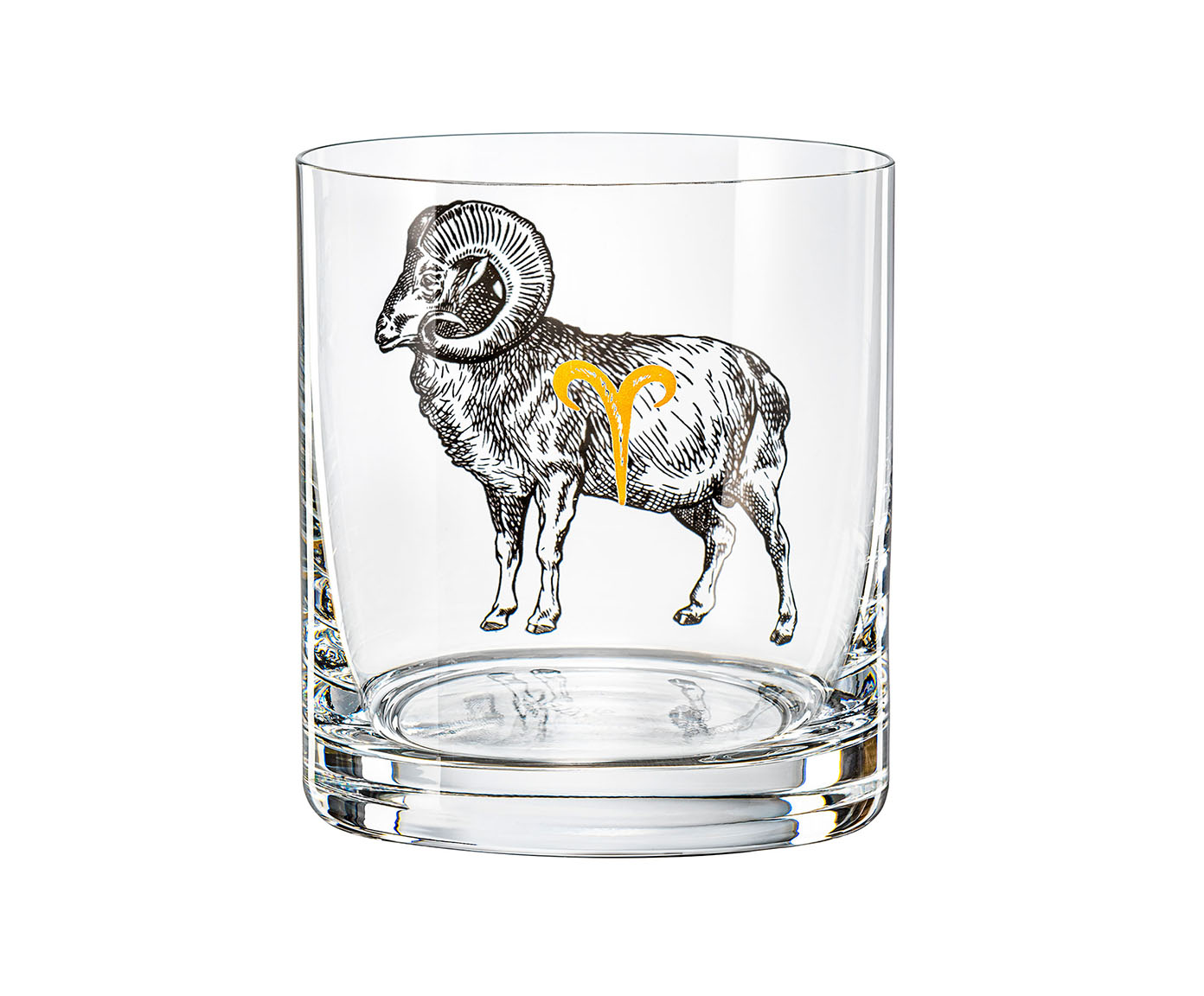 Copo Baixo Zodiac &Aacute;ries em Cristal Ecol&oacute;gico image number 0