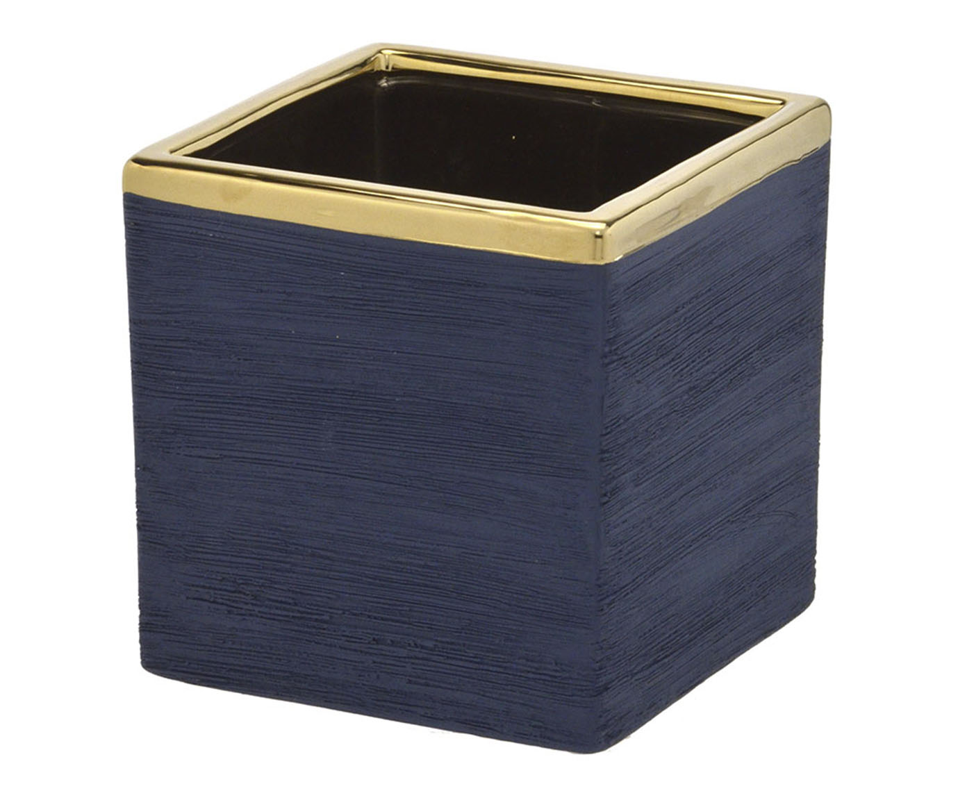 Cachepot Pitana Azul e Dourado image number 0