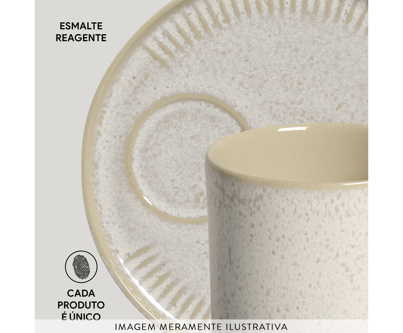 Jogo de Canecas com Pires Coup Stoneware Latte Cru image number 4